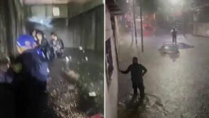 Policías rescatan a personas atrapadas por las intensas lluvias en CdMx