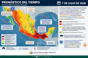 Pronostican lluvias en los 32 estados de México