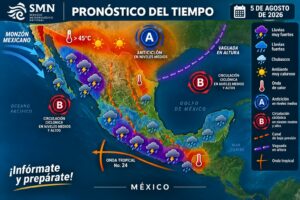La onda tropical número 24 se desplazará sobre el sur del territorio nacional